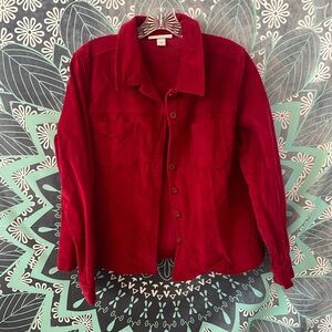Red Corduroy, button-down jacket